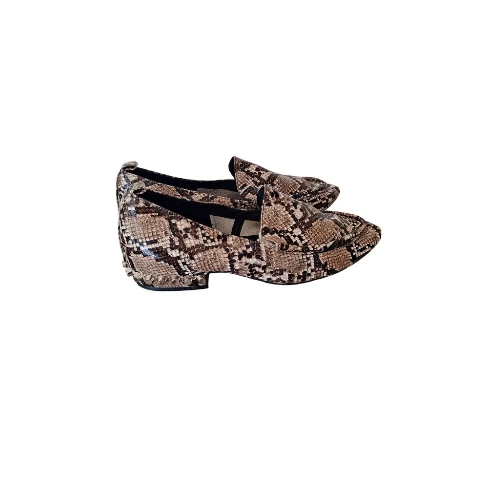 Jeffrey Campbell Snakeskin Studded Pointed Toe Loafers Brown Black Mens 8M